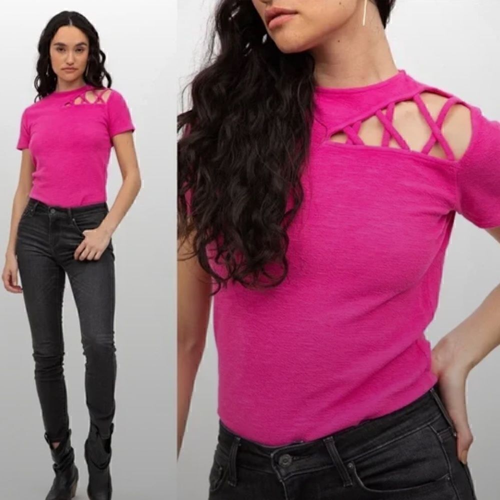 n:PHILANTHROPY Pink Irene Cutout Bodysuit